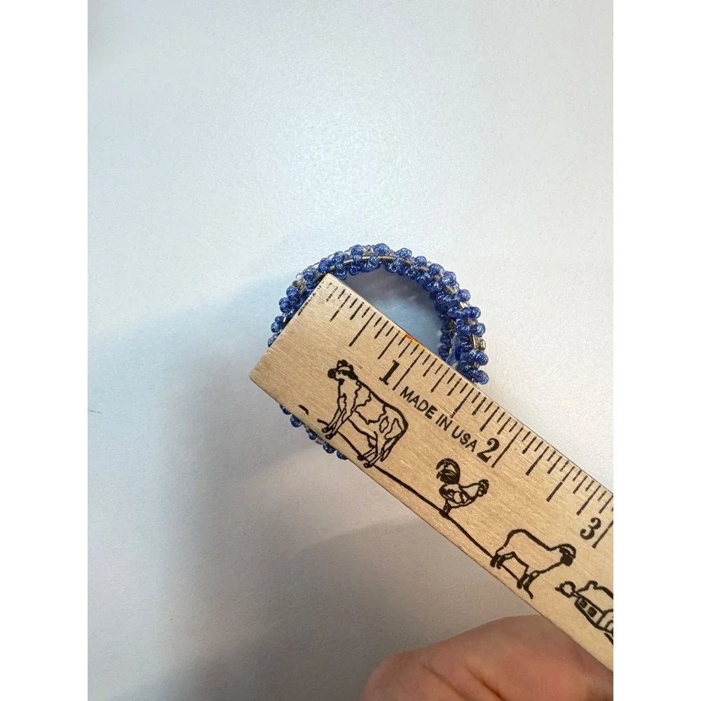 Xochi Napkin Rings Set Of 8 Blue Beaded Boho Bohemian Table Decor